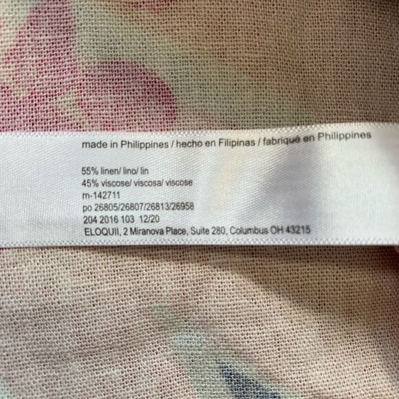 Eloquii Paradiso Print Tie Strap Crop Top Plus 22 Tropical Floral Pink Ruffled - Picture 9 of 10